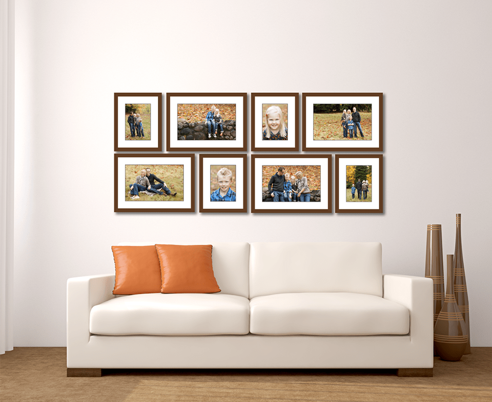 family wall living room photo frame